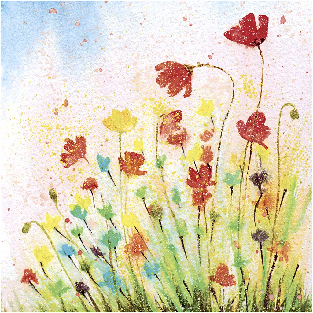 Creativ Company Servietten, Mohn, Größe 33x33 cm, 20 Stück 1 Box