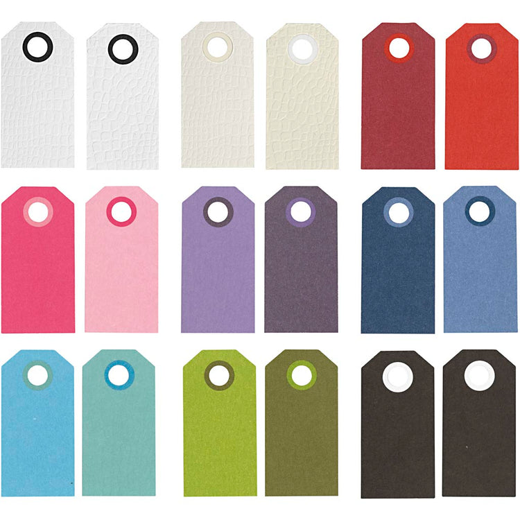 Creativ Company Manila-Etiketten, Größe 6x3 cm, 250 g, verschiedene Farben, 30x10 Stück 1 Box