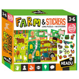 Headu Jigsaw Puzzle Farm mit wiederverwendbaren Aufklebern - afbeelding 1