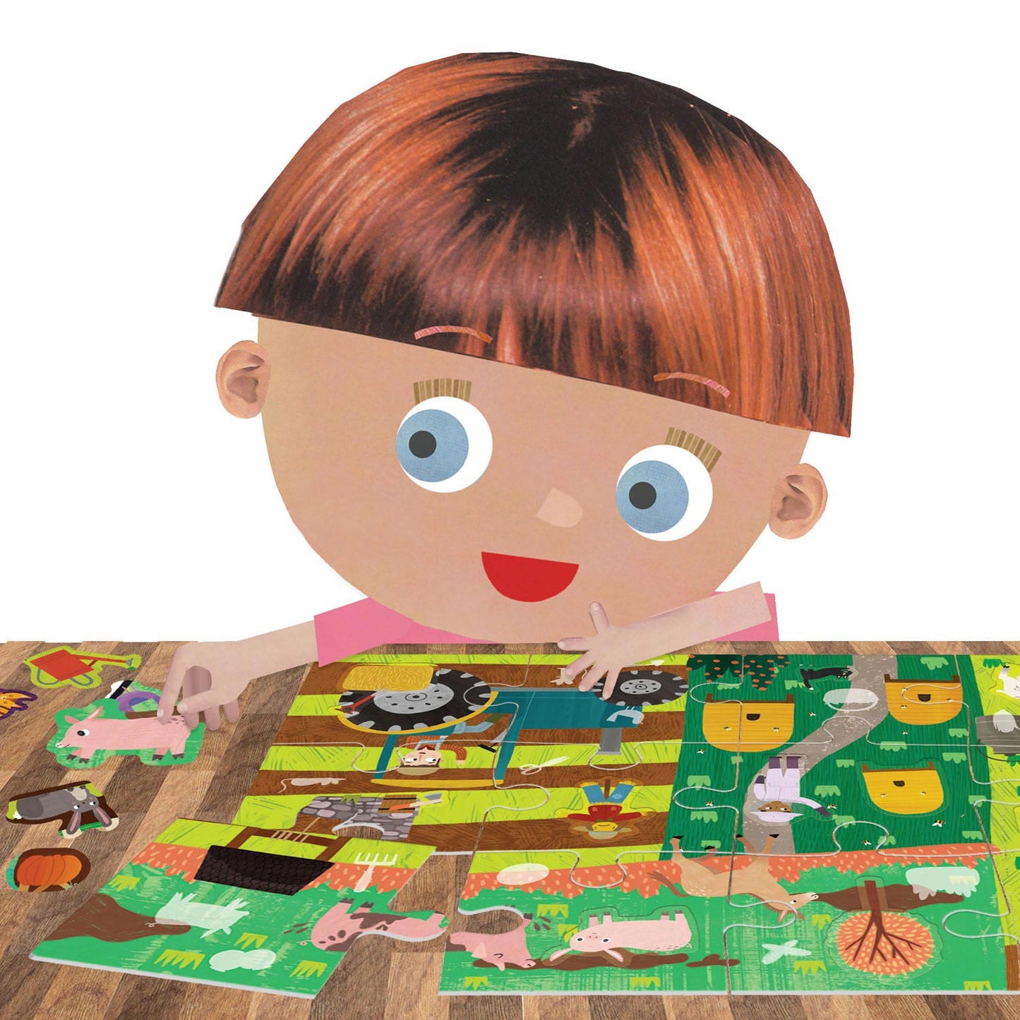 Headu Jigsaw Puzzle Farm mit wiederverwendbaren Aufklebern