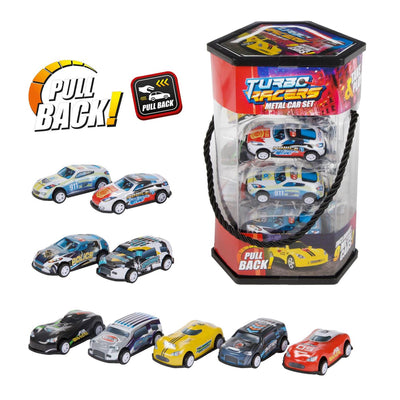 Toi-Toys-Set mit 9 zurückziehbaren Metallautos