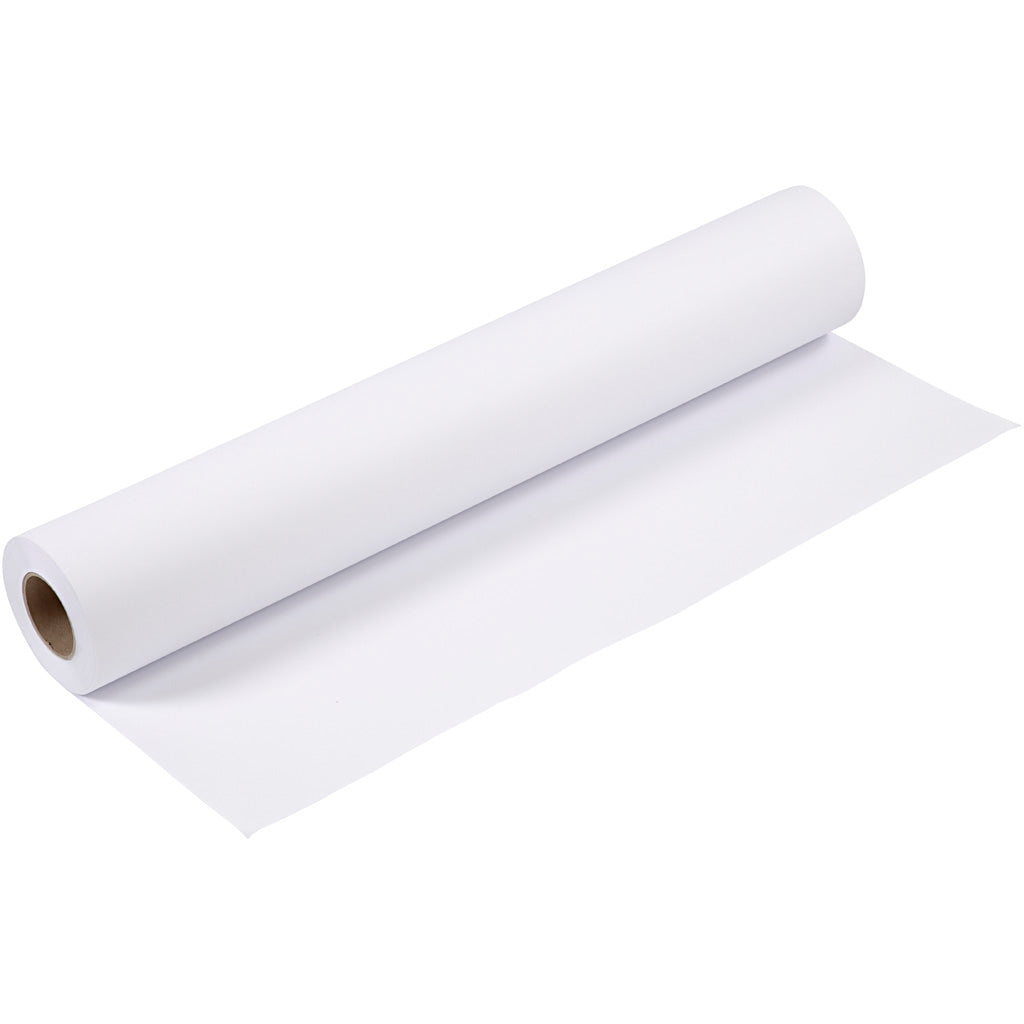 Creativ Company Zeichenpapier auf Rolle, B: 61 cm, 80 gr, weiß, 50 m 1 Rolle