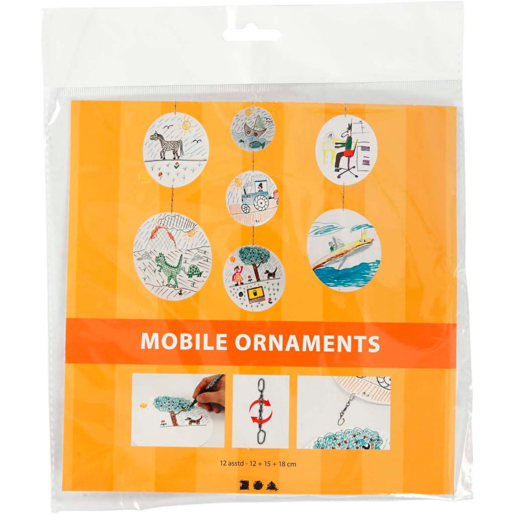 Blanko-Mobiles der Firma Creativ, D 12+15+18 cm, 300 gr, 4 Set 1 Box