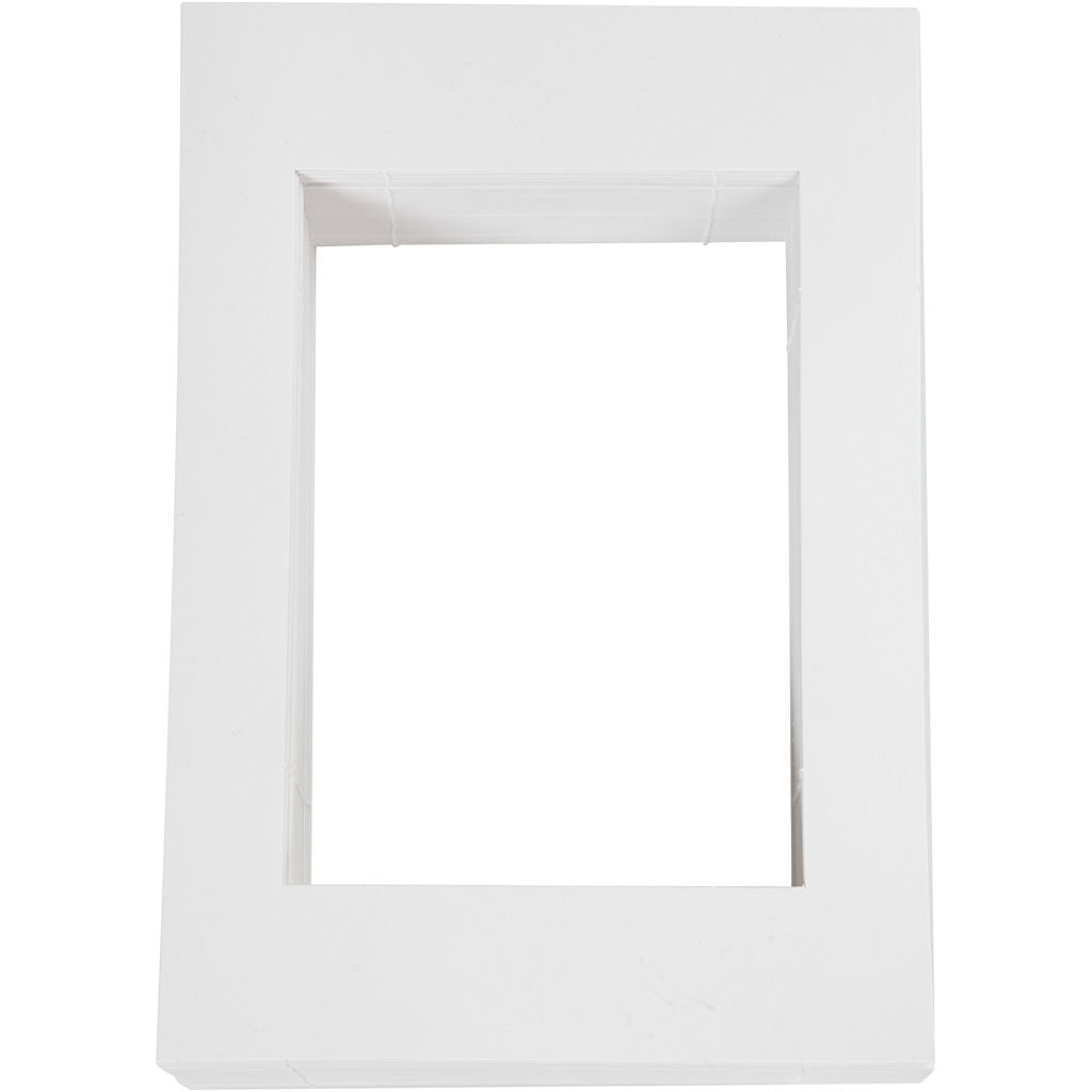 Creativ Company Passepartoutrahmen, Größe 19,8x28 cm, 500 g, weiß, 100 Stück 1 Karton