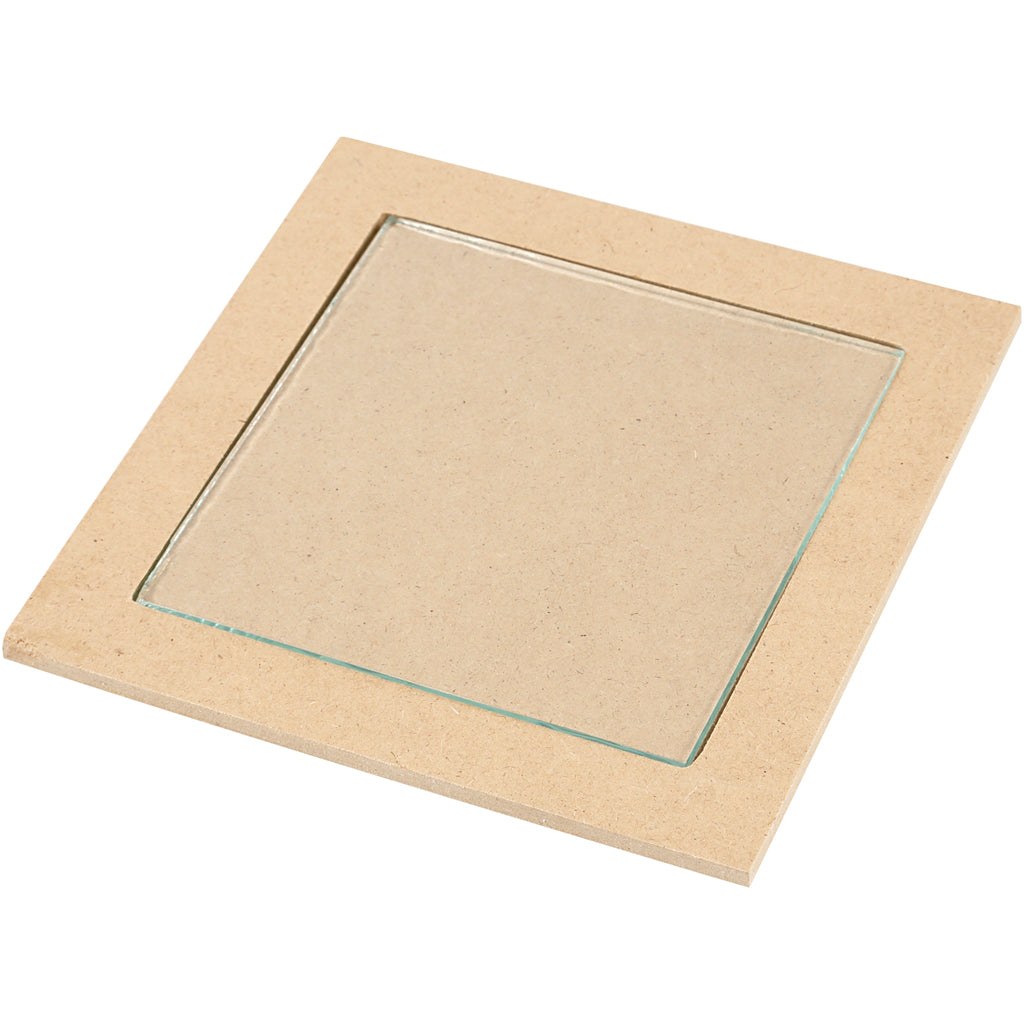 Creativ Company Untersetzer mit Glasplatte, Maße 15x15x0,5 cm, 6 Stück 1 Karton