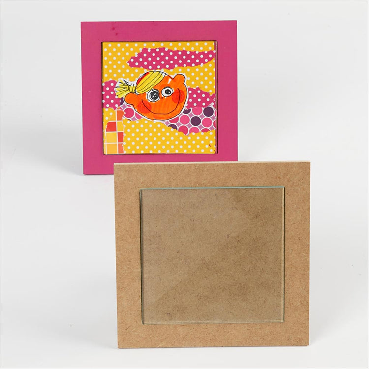 Creativ Company Untersetzer mit Glasplatte, Maße 15x15x0,5 cm, 6 Stück 1 Karton