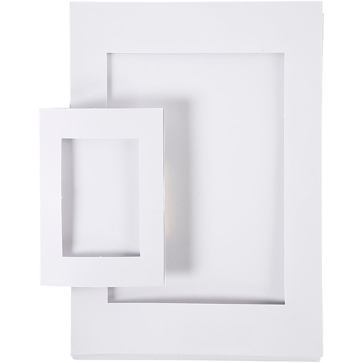 Creativ Company Passepartoutrahmen, Größe A4+A6, 230 g, weiß, 2x60 Stück 1 Karton