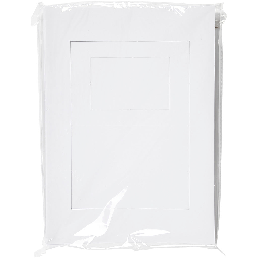Creativ Company Passepartoutrahmen, Größe A4+A6, 230 g, weiß, 2x60 Stück 1 Karton