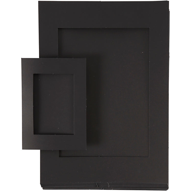 Creativ Company Passepartoutrahmen, Größe A4+A6, 180 gr, schwarz, 2x60 Stück 1 Karton