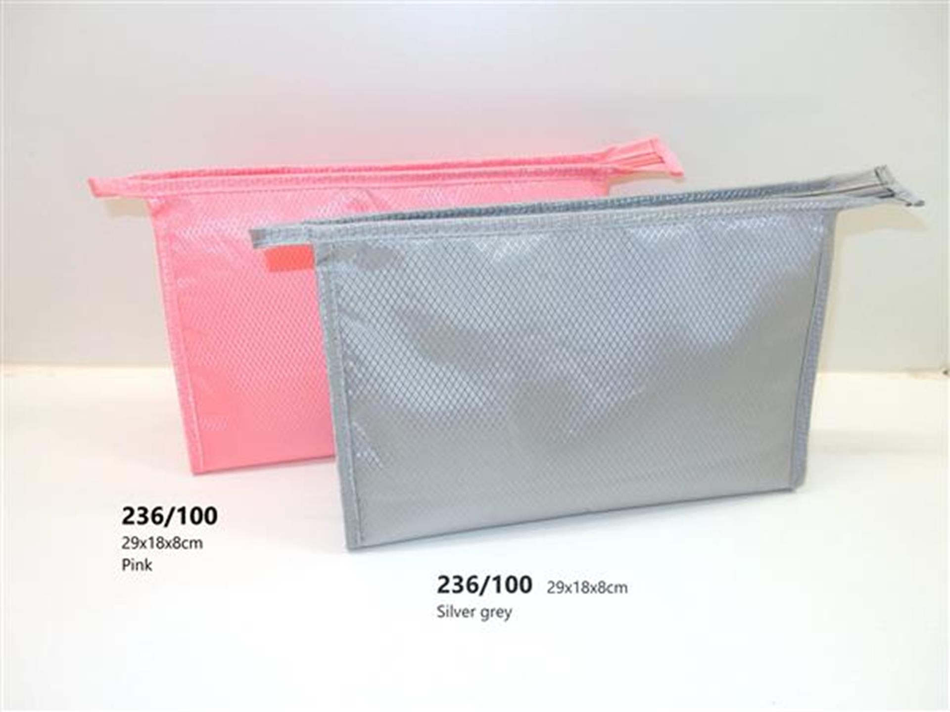 Kulturbeutel rosa oder silber 29x19x8cm