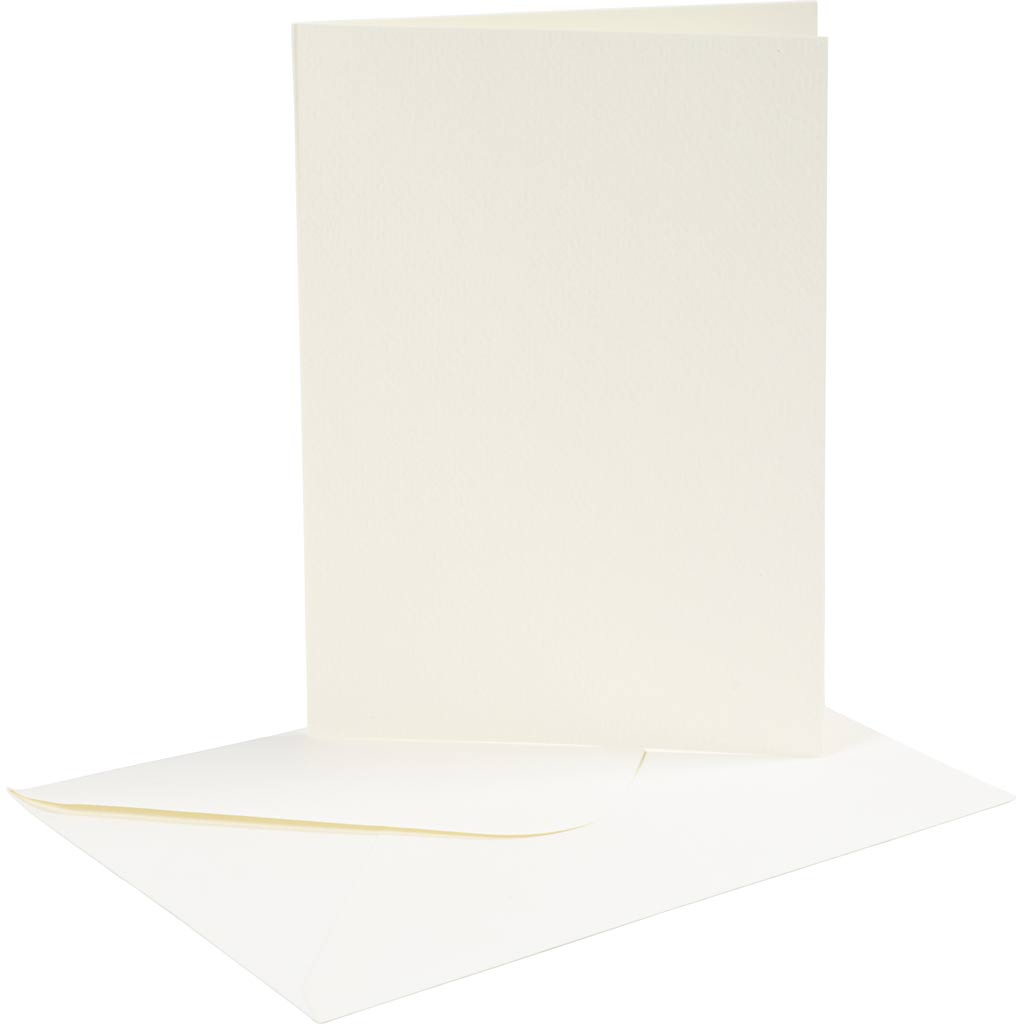 Creativ Firmenkarten-Umschläge, Kartengröße 10,5 x 15 cm, Umschlaggröße 11,5 x 16,5 cm, gebrochenes Weiß, 10er-Set 1 Box