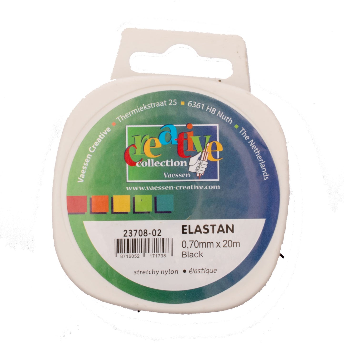 Vaessen creative • Elasthan-Kordel elastisch schwarz 0,7 mm 20 m