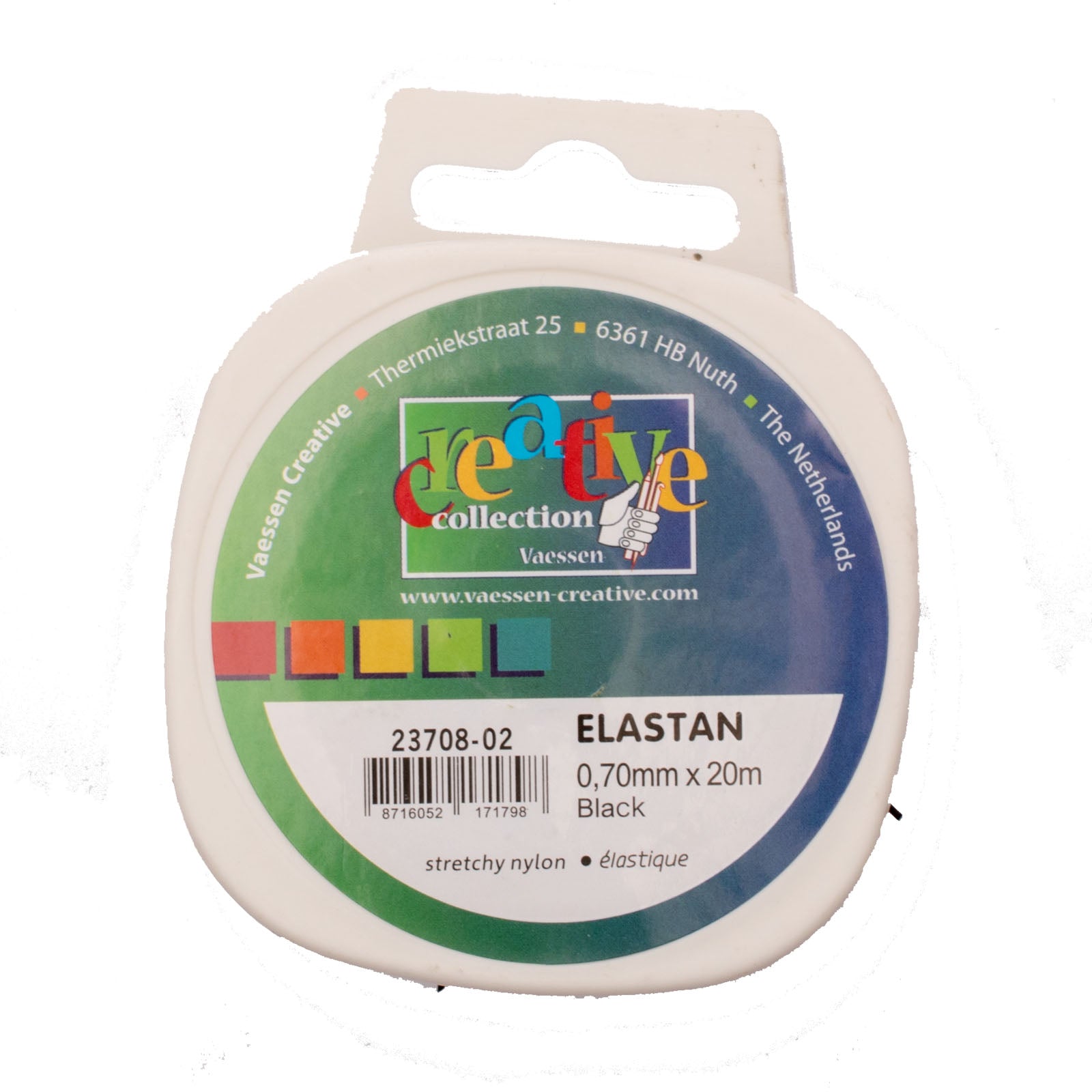 Vaessen creative • Elasthan-Kordel elastisch schwarz 0,7 mm 20 m