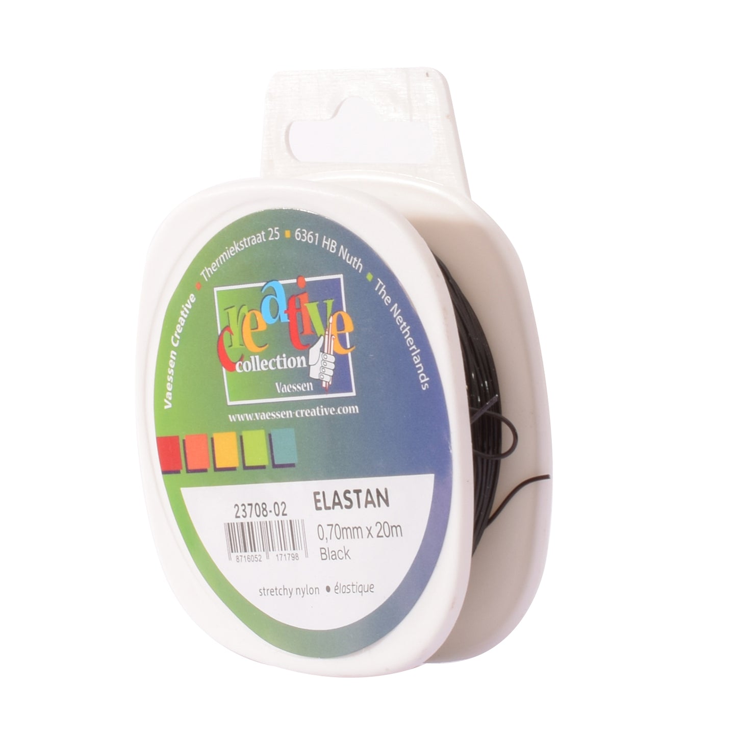 Vaessen creative • Elasthan-Kordel elastisch schwarz 0,7 mm 20 m