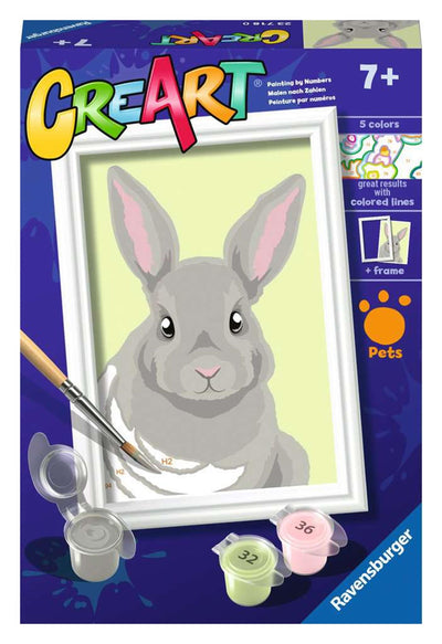 Ravensburger Kreart Gemälde auf Nummer Grau Kaninchen