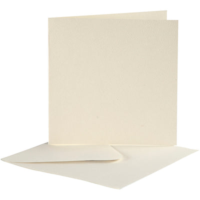 Creativ Firmenkarten-Umschläge, Kartengröße 12,5 x 12,5 cm, Umschlaggröße 13,5 x 13,5 cm, gebrochenes Weiß, 10er-Set 1 Box
