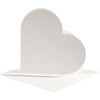 Herzförmige Karten der Firma Creativ, Kartengröße 12,5 x 12,5 cm, Umschlaggröße 13,5 x 13,5 cm, gebrochenes Weiß, 10er-Set 1 Box