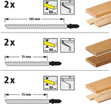 Wolfcraft-Stichsägeblatt-Set | 12-teilig | t-schaft | 1 Satz - 2377000 - afbeelding 2