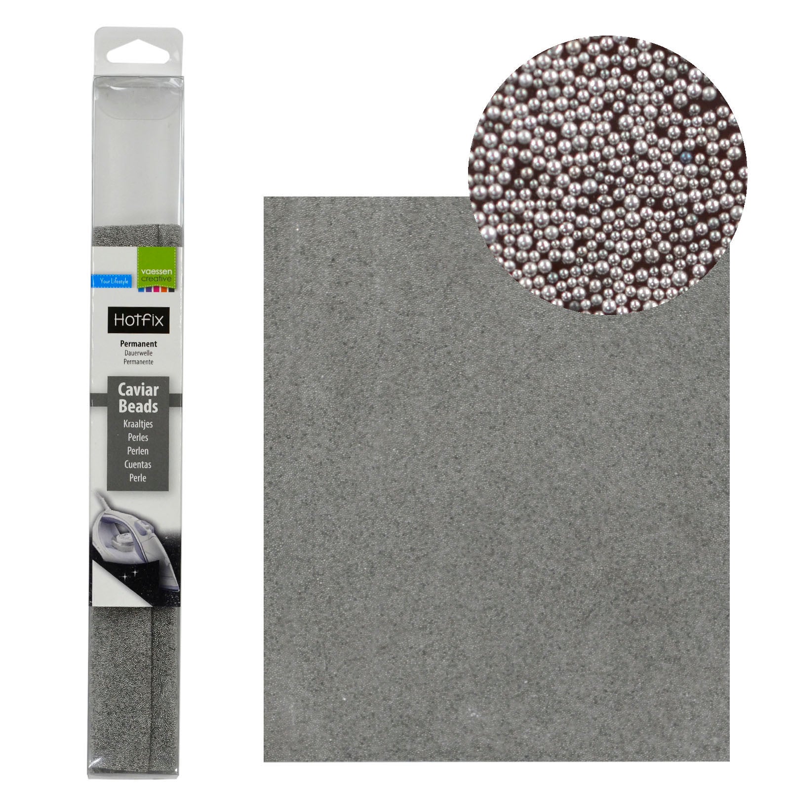 Vaessen creative • Hotfix-Kaviarperlen Silber 24x20cm