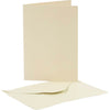 Creativ Company Perlmuttkarten und Umschläge, Kartengröße 10,5 x 15 cm, Umschlaggröße 11,5 x 16,5 cm, Creme, 10er-Set 1 Box