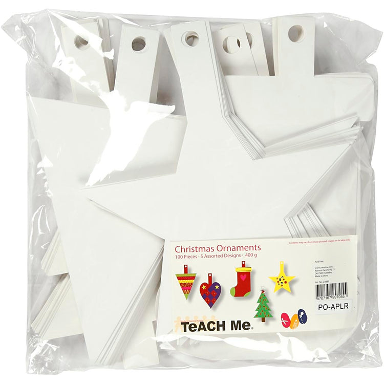 Creativ Company Weihnachtsschmuck, H: 23,5-26,5 cm, B: 15,5-20,5 cm, weiß, 100 Stück 1 Box