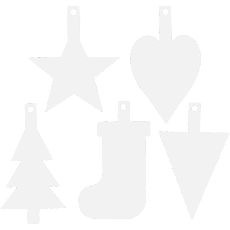 Creativ Company Weihnachtsschmuck, H: 23,5-26,5 cm, B: 15,5-20,5 cm, weiß, 100 Stück 1 Box