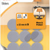 3m 1053576 - Möbelglas Move Protect Grau - 22mm - 9 Stück | 24 Stück