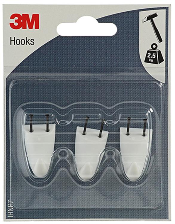 3m 1052424 - Haken für Putz und Holz weiß klein | 1 Stk