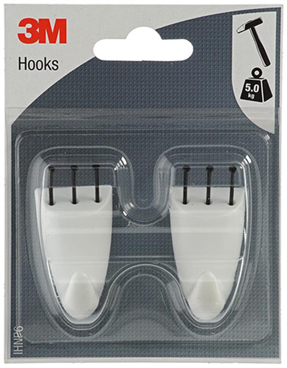 3m 1052426 - Haken für Putz und Holz weiß mittel | 1 Stk