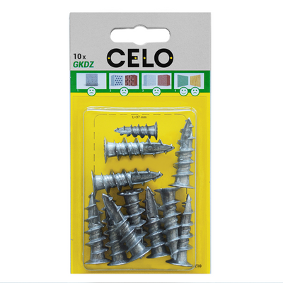 Celo 1067285 – Blister-Gipskartondübel gkdzmit Schraube 10 Stk. | 5 Stück