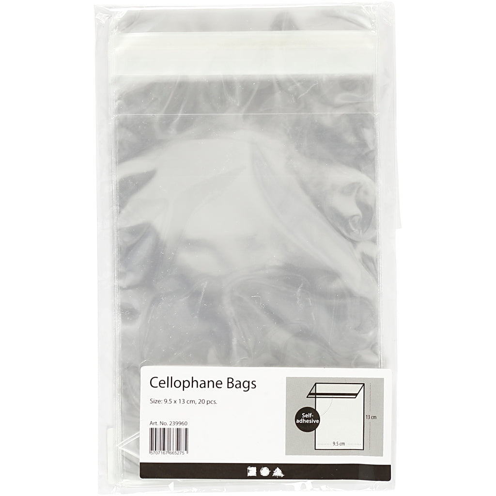 Creativ Company Cellophantüten, H: 12,9 cm, B: 9,7 cm, Stärke 25 my, 20 Stück 1 Karton