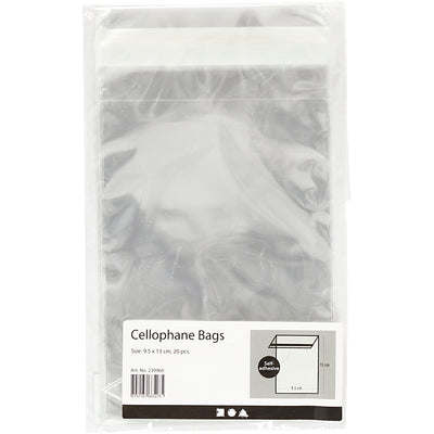 Creativ Company Cellophantüten, H: 12,9 cm, B: 9,7 cm, Stärke 25 my, 20 Stück 1 Karton