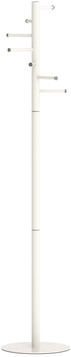 Maul Caurus Garderobenständer - 7 Haken - Sockel - weiß - 1 Stück - ø 35 x 177 cm -