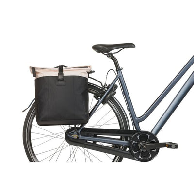 Basil Doppeltasche Vive Mik 28–35 l, gebrochenes Weiß, Schwarz