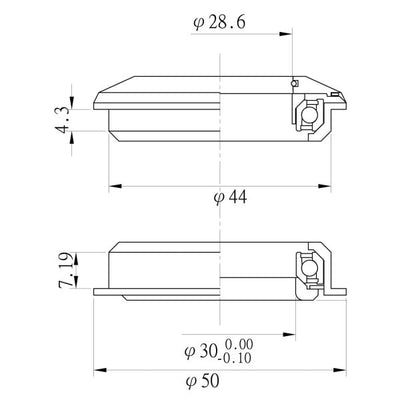 Neco Kopfhörer 1.1 8 . Halbintegrierter Steuersatz ZS44 28.6 ZS44 30. A-Kopf.