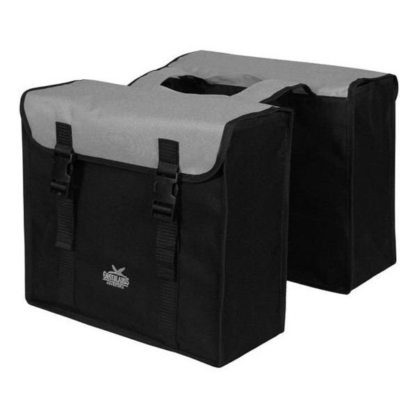 Greenlands Double Bag, schwarz-grau. Größe 38x34x13cm. Gesamtkapazität 35L