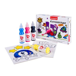 Bruynzeel Aufkleberfarben-Set 4 Farben mit 2 Schablonen | 2 Stk