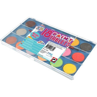 Aquarellpalette mit Pinsel, 18 Farben.