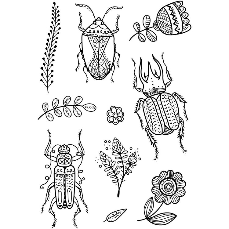 Creativ Company Silikonstempel, Insekten, Blatt 11x15,5 cm, 1 Blatt