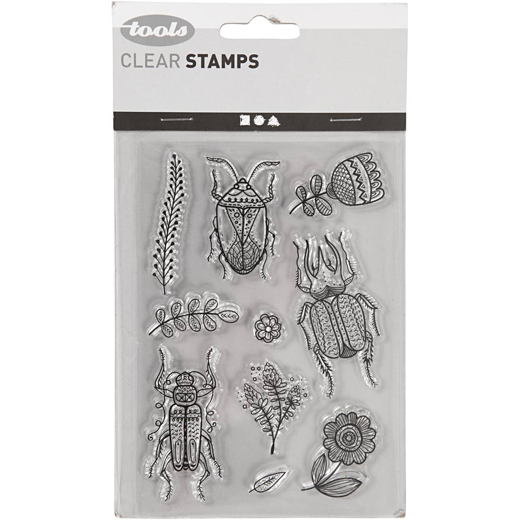 Creativ Company Silikonstempel, Insekten, Blatt 11x15,5 cm, 1 Blatt