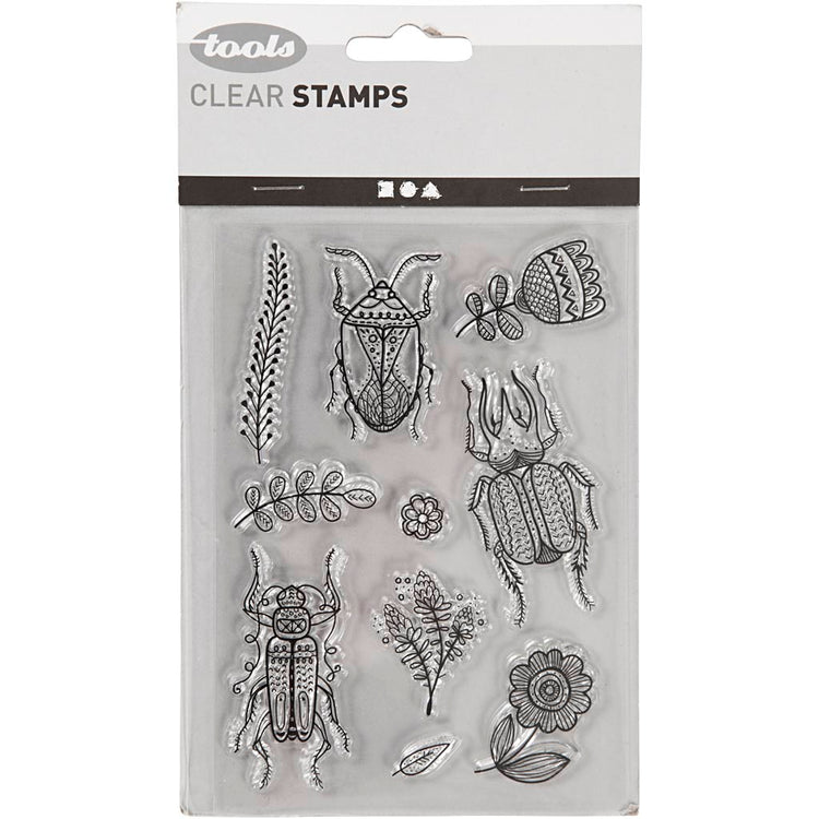 Creativ Company Silikonstempel, Insekten, Blatt 11x15,5 cm, 1 Blatt