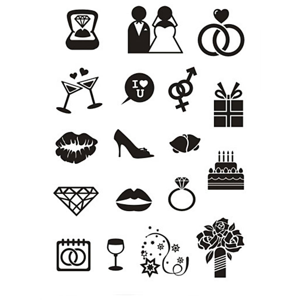 Creativ Company Silikonstempel, Hochzeit, Blatt 11x15,5 cm, 1 Blatt