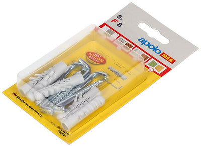 Celo 1015384 – 5 Nylondübel f ​​8 mm + Schraubdaumen 502621 | 5 Stück