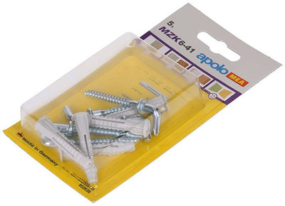 Celo 1015441 - 5 Universaldübel mzk 6x41mm + Rändelschraube 502635 | 5 Stück