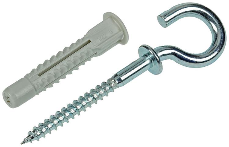 Celo 1015444 - 5 Universaldübel mzk 8mm + Schraubhaken 502638 | 5 Stück