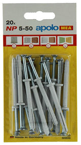 Celo 1015390 – 20 Nylon-Nageldübel NP 502759 5 x 50 mm | 5 Stück - afbeelding 2