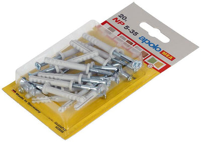 Celo 1015389 – 20 Nylon-Nageldübel NP 502658 5 x 35 mm | 5 Stück