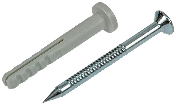 Celo 1015389 – 20 Nylon-Nageldübel NP 502658 5 x 35 mm | 5 Stück