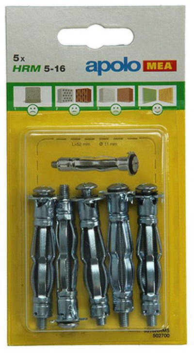 Celo 1015453 – 5 Metall-Gipskartondübel HRM 502700 11 mm 5 x 16 mm | 5 Stück