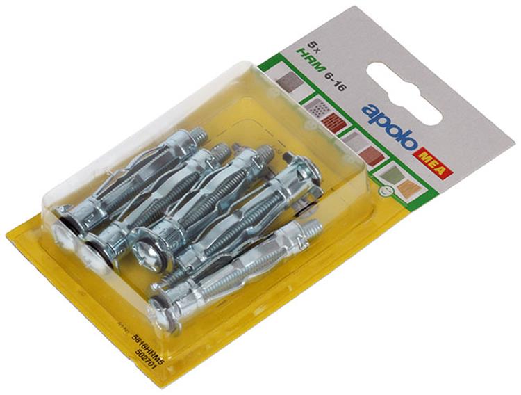 Celo 1015454 – 5 Metall-Gipskartondübel HRM 502701 13 mm 6 x 16 mm | 5 Stück